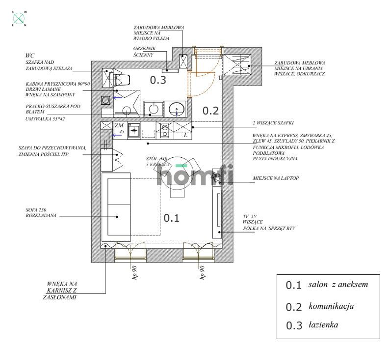First-time rental of a luxury studio in a renovated historic building with an elevator, in the heart of Wrocław - Apartment - Rent - Wrocław, Stare Miasto