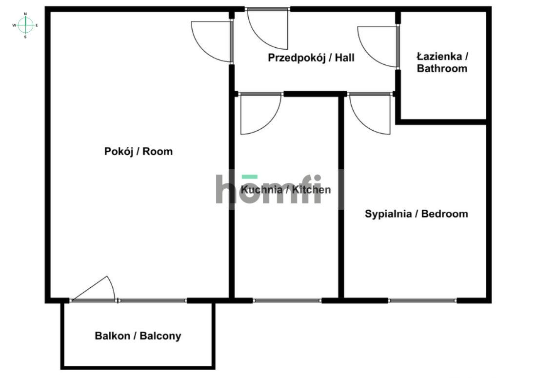 Spacious 2 rooms, separate kitchen, hall - Letnica - Apartment - Rent - Gdańsk, Letnica