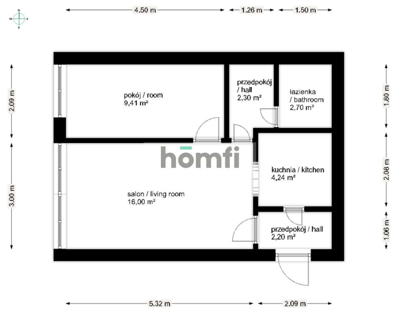 2 ROOMS 37m²| CITY CENTER | ZIELIŃSKIEGO - Apartment - Sale - Wrocław, Krzyki / Południe