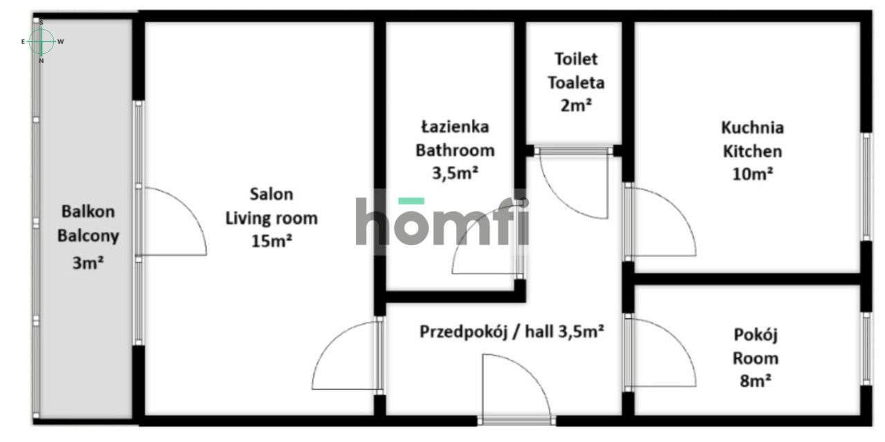 2-room ground floor apartment with loggia, separate kitchen - Квартира - Продаж - Gdańsk, Suchanino