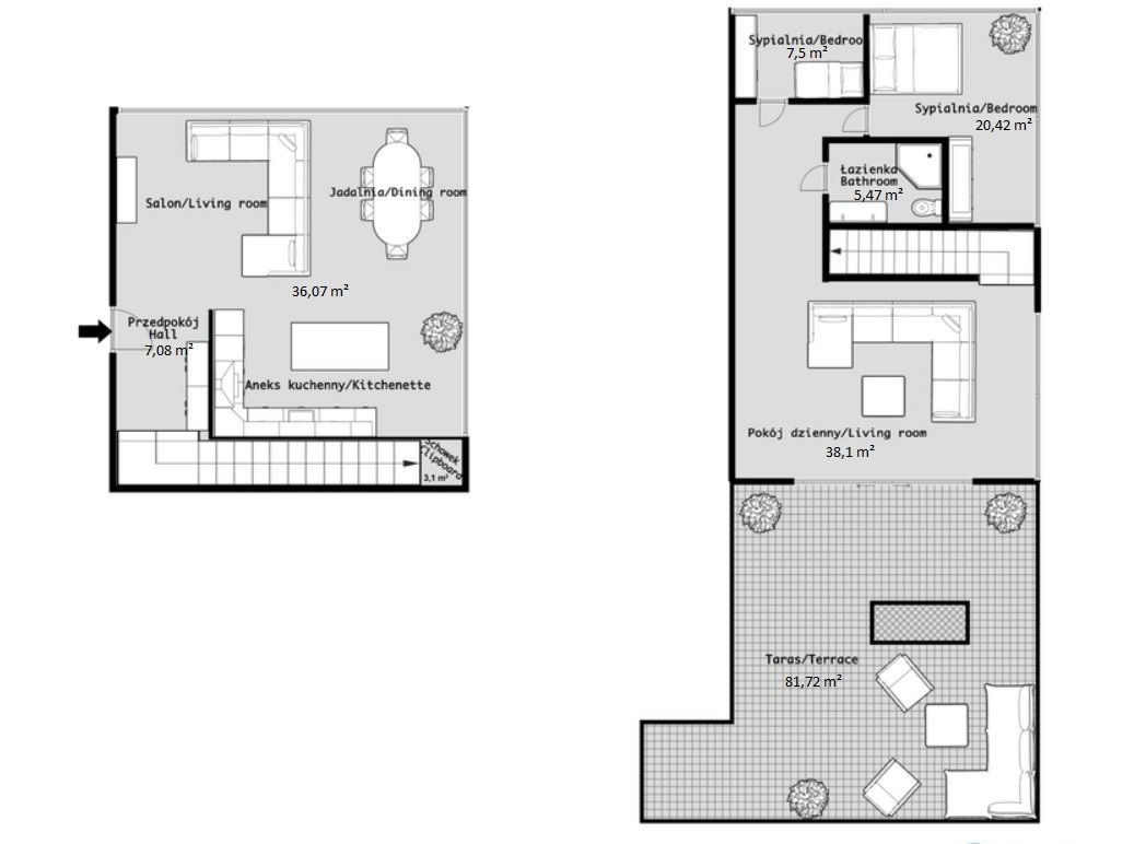 Olszynki Park| Taras 82m²| Apartament dwupoziomowy - Mieszkanie - Sprzedaż - Rzeszów, Śródmieście