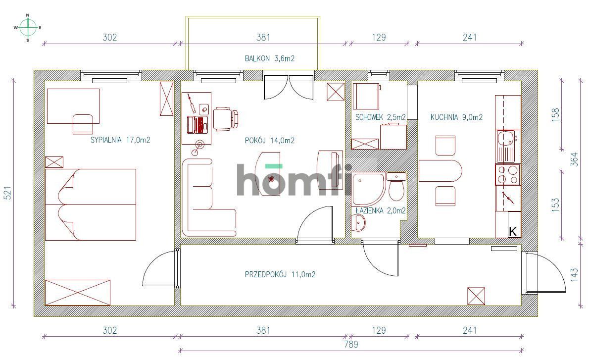 2-room apartment in the center of Łódź on Pomorska Street – also ideal as an investment. - Apartment - Sale - Łódź, Śródmieście