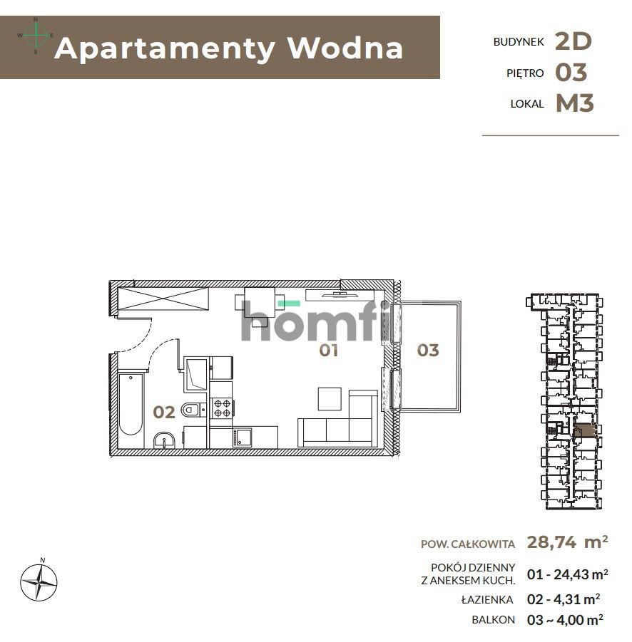 2-room apartment in the center of Łódź! Apartamenty Wodna - Квартира - Продаж - Łódź, Widzew