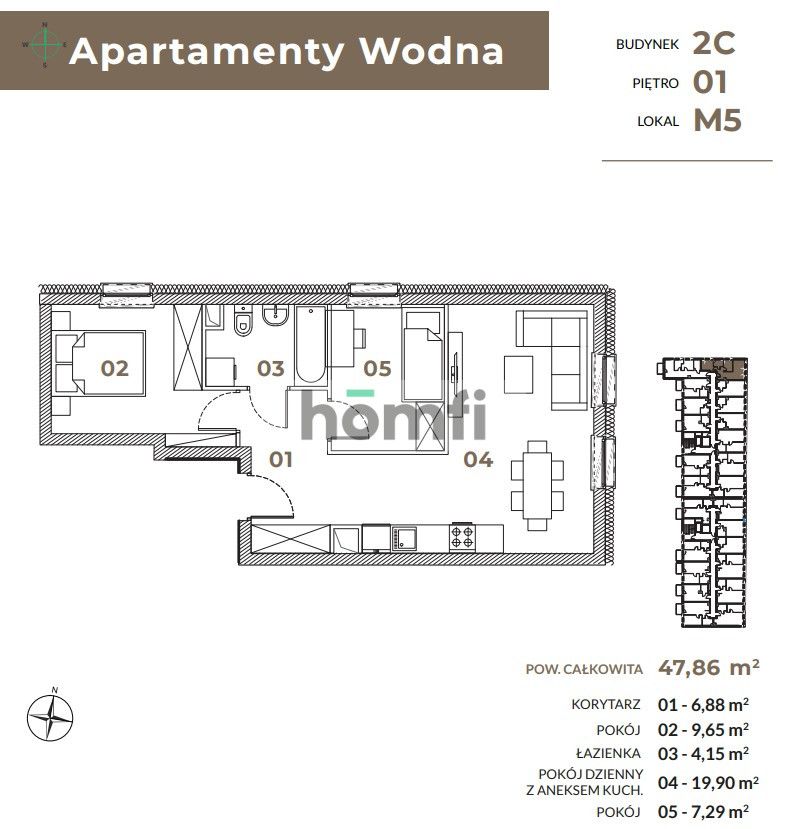 2-room apartment in the center of Łódź! Apartamenty Wodna - Apartment - Sale - Łódź, Widzew