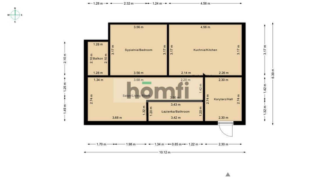 2-room apartment with balcony in Piaseczno, Młynarska Street - Apartment - Rent - Piaseczyński, Piaseczno