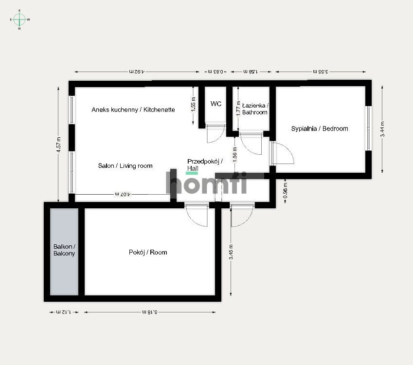 3 rooms | 9th floor balcony with picturesque view - Квартира - Продаж - Kraków, Nowa Huta / Czyżyny