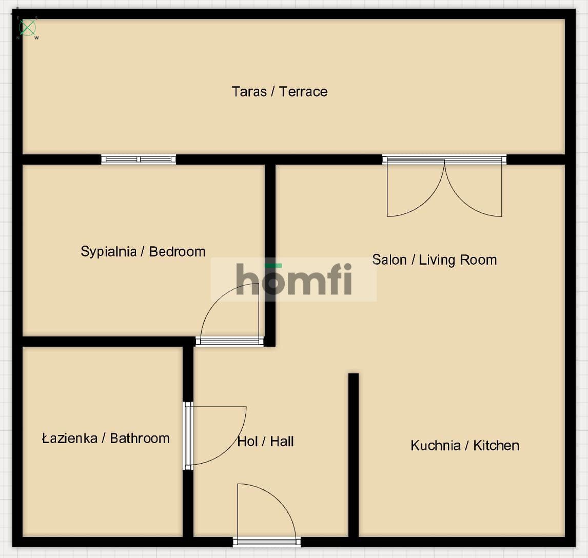 2 rooms apartment with terrace - Apartment - Rent - Wrocław, Fabryczna / Grabiszyn-Grabiszynek