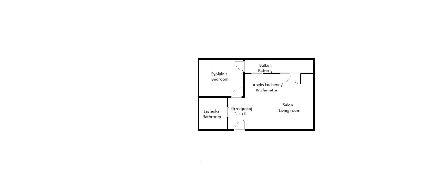 Two rooms flat with balcony at Nyska street, Innova Concept 2700 PLN - Квартира - Оренда - Wrocław, Krzyki / Tarnogaj