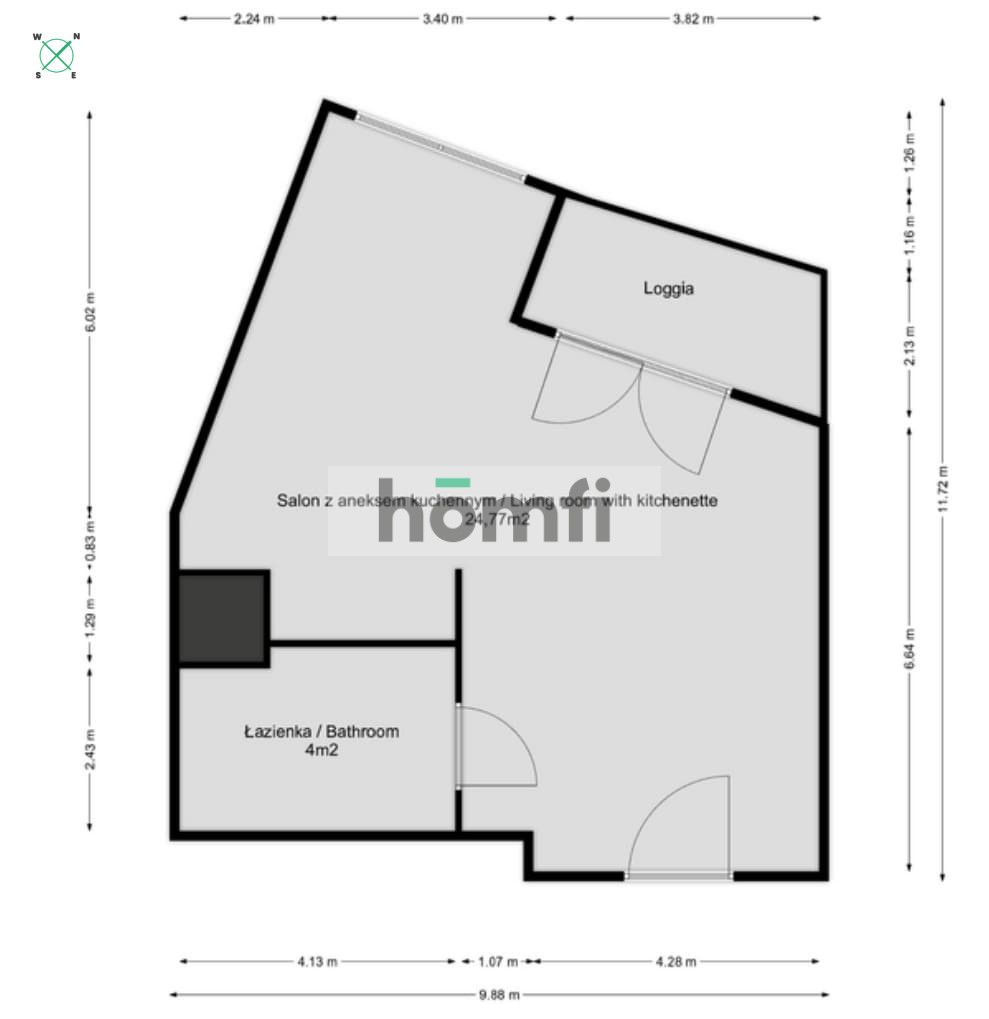 1 pokój | loggia | Zabłocie | inwestycja - Mieszkanie - Sprzedaż - Kraków, Zabłocie