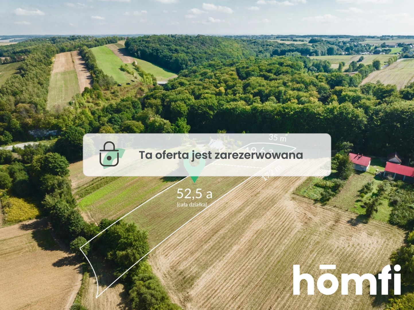 5,250 m² | Residential Plot | Next to the Forest | Przybysławice, Skała Municipality - Ділянка - Продаж - Krakowski, Skała / Przybysławice