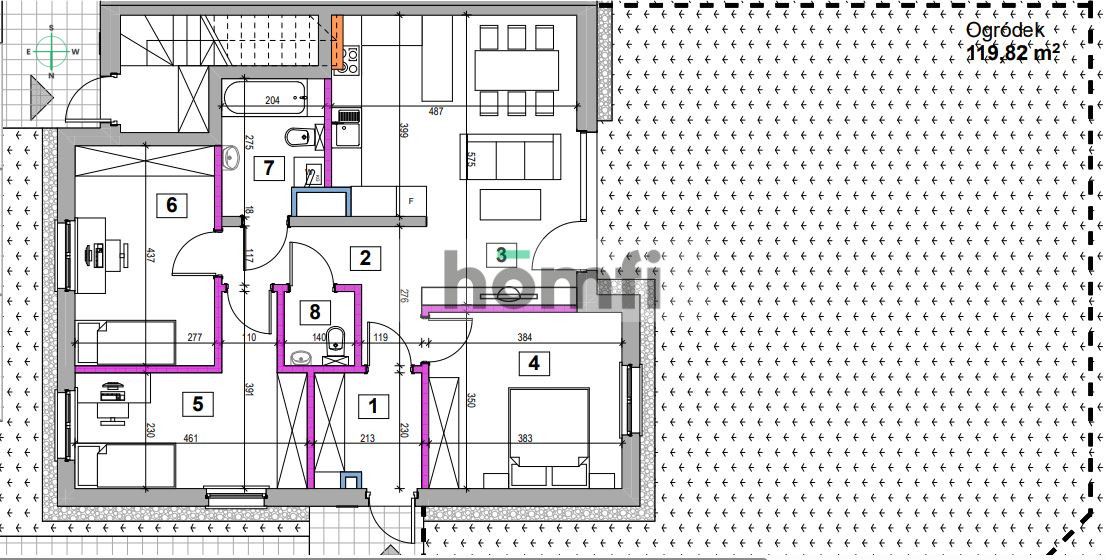 Przestronny 4 pokojowy apartament z ogrodem. - Mieszkanie - Sprzedaż - Wrocławski, Kobierzyce / Wysoka