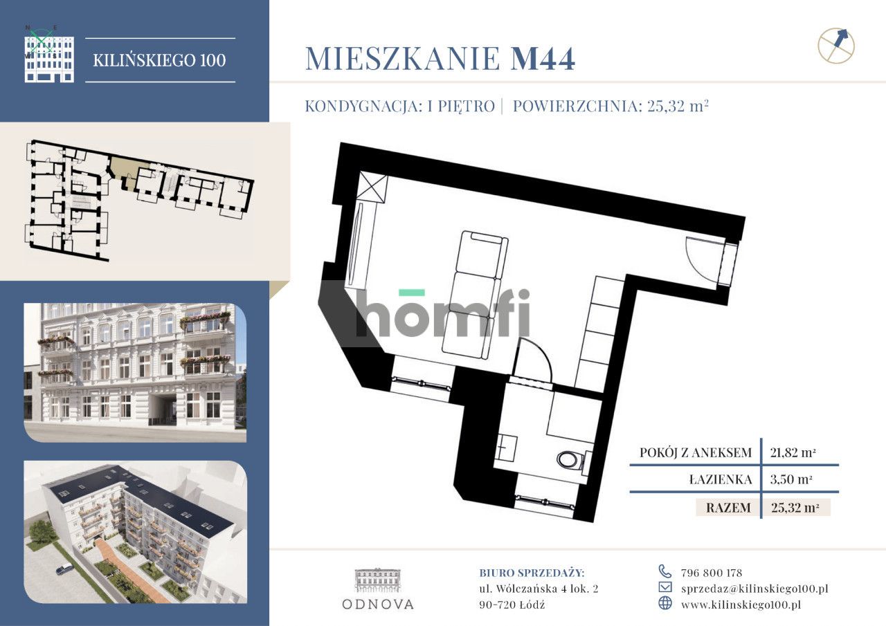 Wysoka kawalerka przy Parku Sienkiewicza - Mieszkanie - Sprzedaż - Łódź, Śródmieście