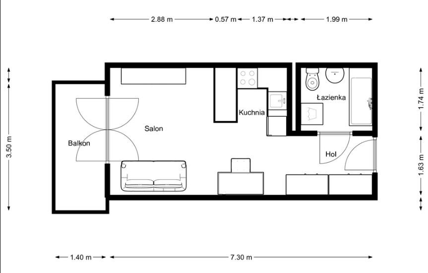 Modern studio apartment in Krakow – be the first to move in! - Квартира - Оренда - Kraków, Podgórze / Podgórze Duchackie