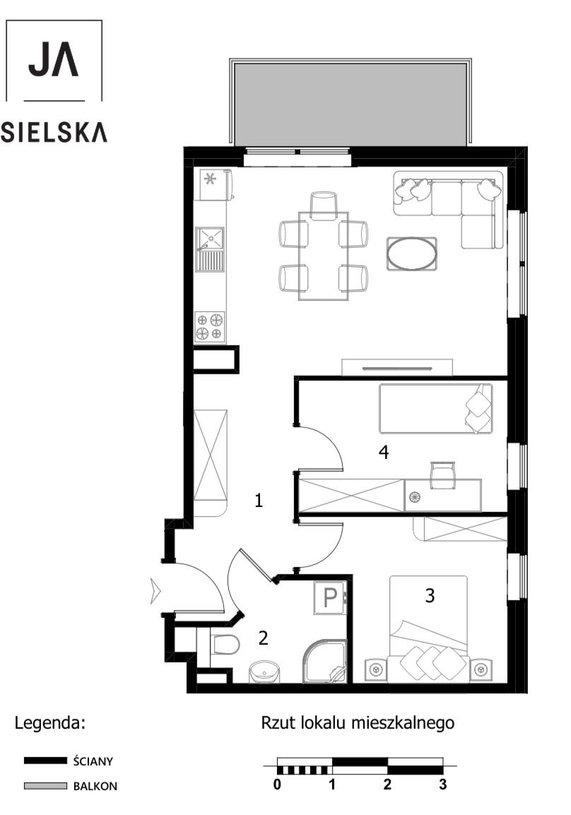 3 pokojowe mieszkanie na sprzedaż 51,86m2 - Mieszkanie - Sprzedaż - Poznań, Jeżyce / Podolany