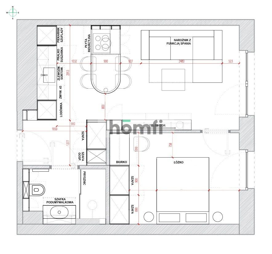 2-pokojowe 38 m2 z balkonem/ Centrum / Czysta 4 - Mieszkanie - Wynajem - Wrocław, Stare Miasto