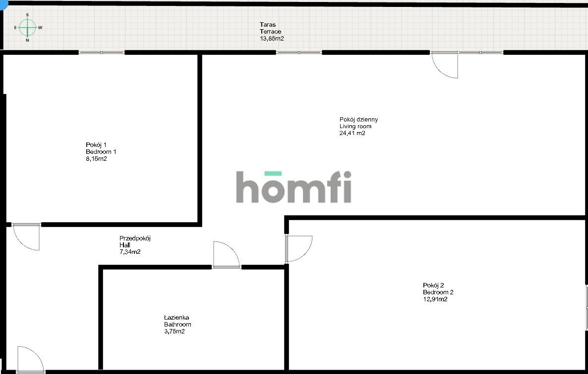 Spacious, sunny, 3-room apartment with a terrace in the city center - Apartment - Sale - Wrocław, Śródmieście / Śródmieście