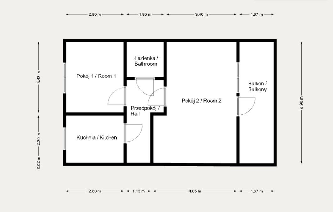 2 pokoje | osobna kuchnia | balkon - Mieszkanie - Sprzedaż - Kraków, Podgórze Duchackie
