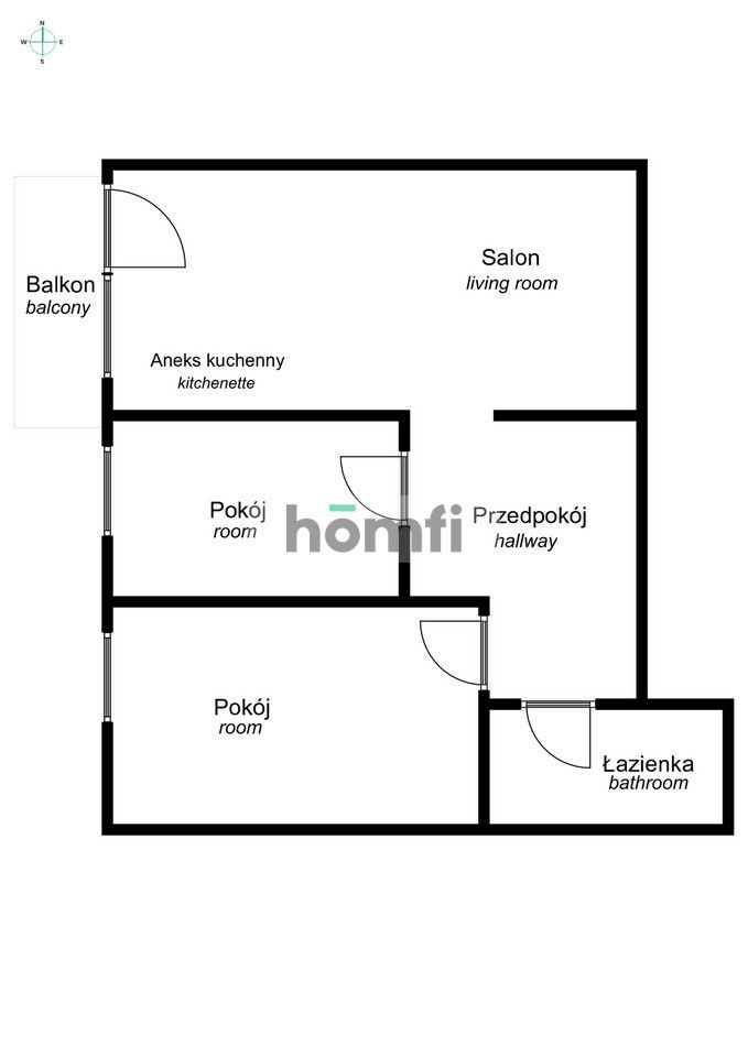 A 3-room apartment with a balcony for rent immediately. - Apartment - Rent - Wrocław, Psie Pole / Sołtysowice