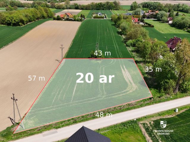 Atrakcyjna działka 20arów na sprzedaż - Kobylany - Działka - Sprzedaż - Krakowski, Zabierzów / Kobylany