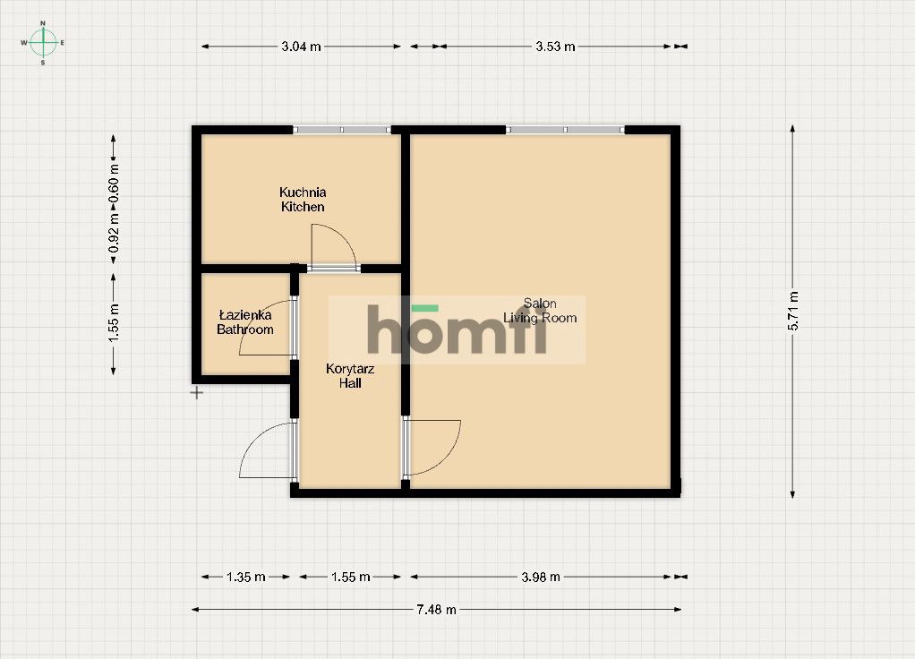 Kawalerka na drugim piętrze w Pionkach - Mieszkanie - Sprzedaż - Radomski, Pionki