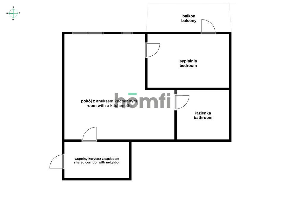 2 pokoje, 30m2 z balkonem i piwnicą - HUBY - Mieszkanie - Wynajem - Wrocław, Krzyki / Huby