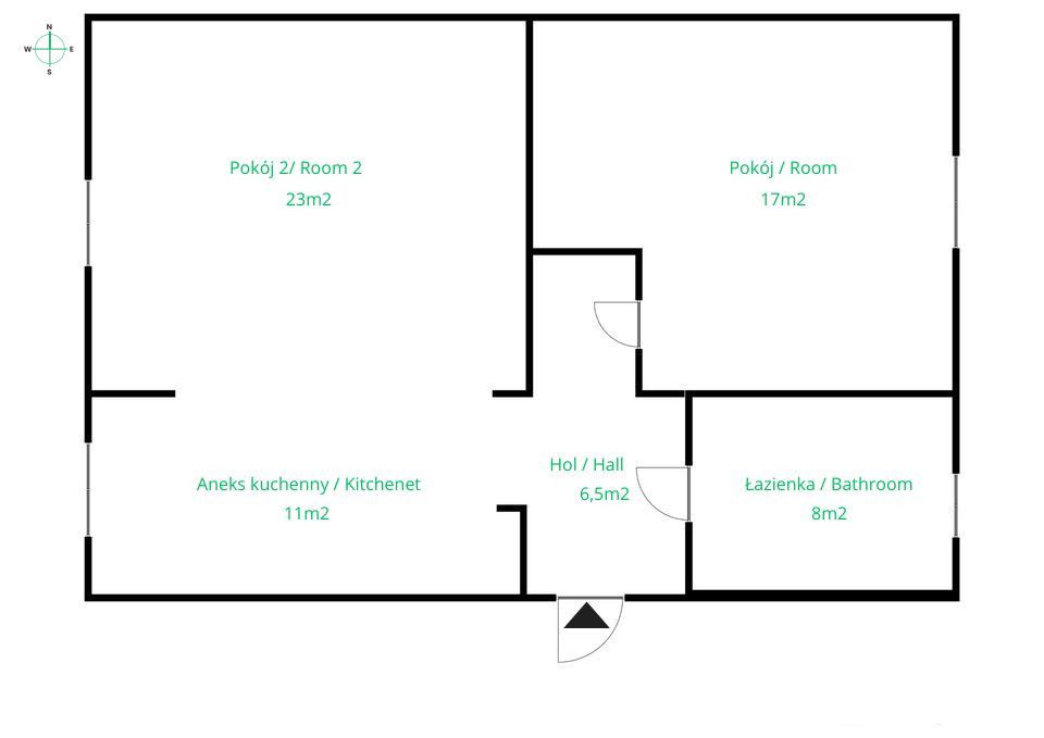 2 pokoje z aneksem | Gdańsk | blisko SKM i centrum - Mieszkanie - Wynajem - Gdańsk, Orunia