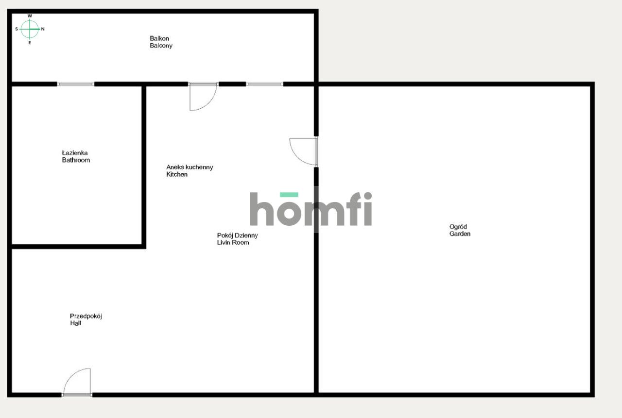 STUDIO WITH 40 SQM GARDEN- BRONOWICE MAŁE - Apartment - Rent - Kraków, Krowodrza / Bronowice