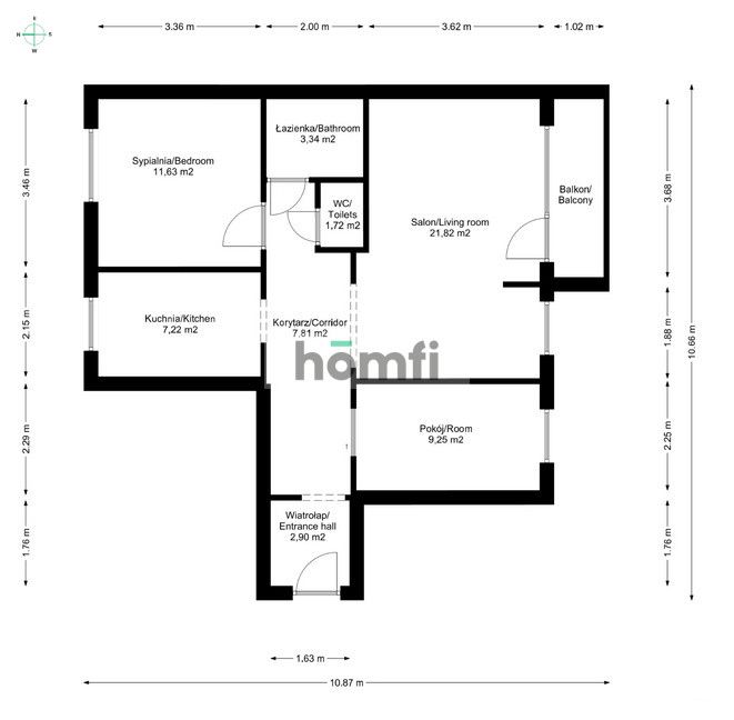 Do wynajęcia od zaraz przestronne, 3-pokojowe mieszkanie z osobną kuchnią i loggią – idealne dla rodziny, pary lub osób pracujących zdalnie. - Mieszkanie - Wynajem - Toruń, Na Skarpie