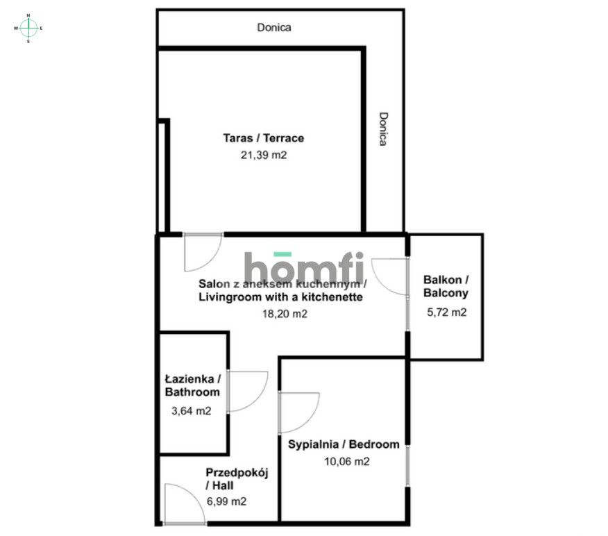 2-room with balcony and terrace - Zajezdnia Wrzeszcz - Apartment - Sale - Gdańsk, Wrzeszcz