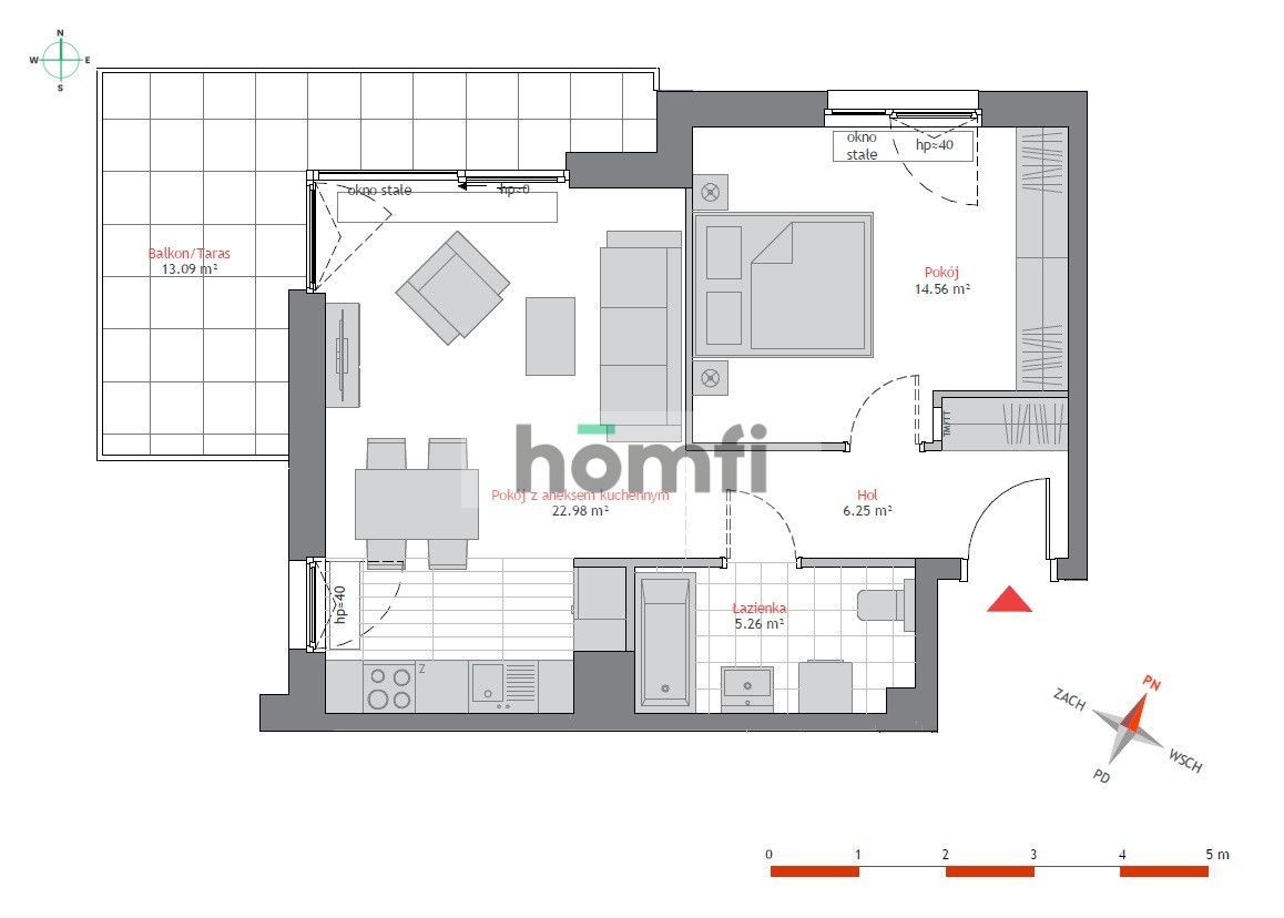 Atrium Oliva, 2-pok. z balkonem i klimatyzacją - Mieszkanie - Wynajem - Gdańsk, Oliwa