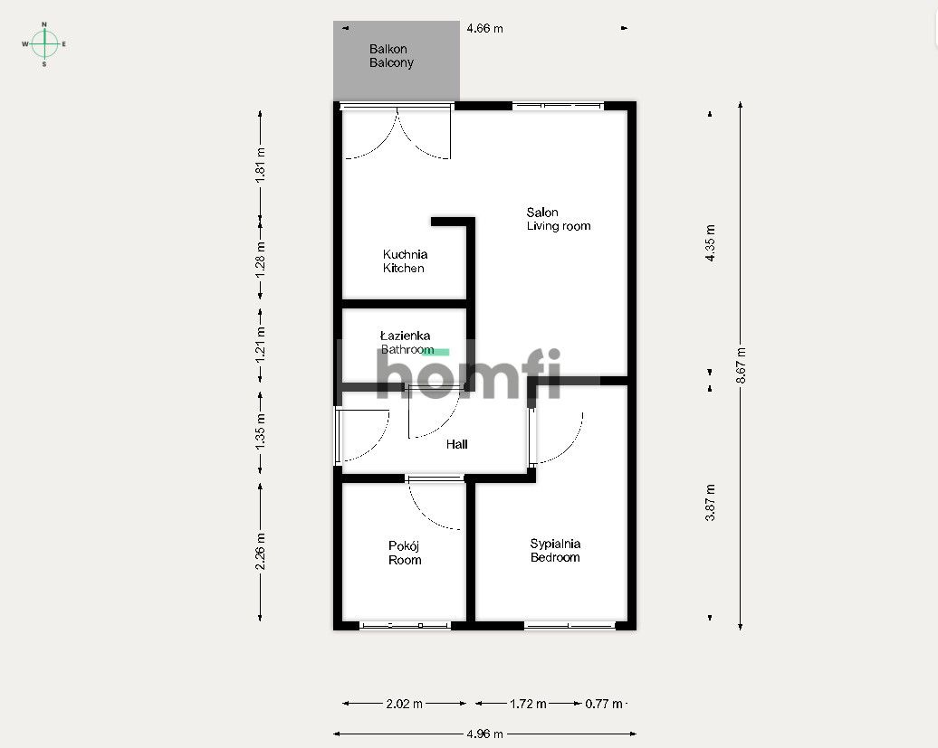 3 room flat at Grabiszynska street - Apartment - Rent - Wrocław, Fabryczna / Grabiszyn