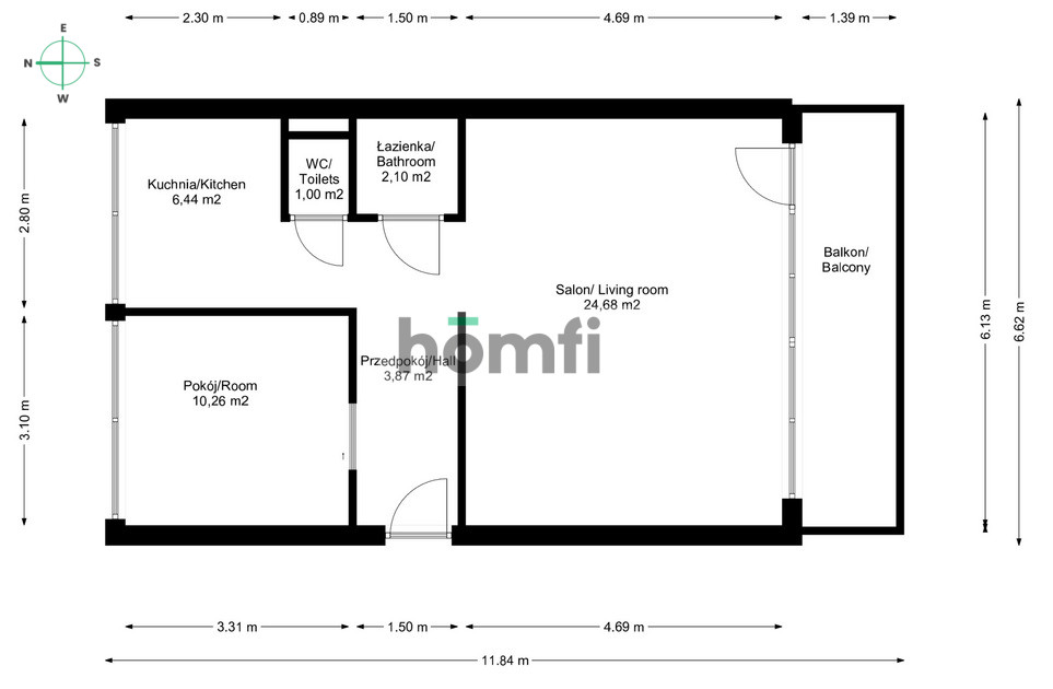 Do sprzedaży komfortowe mieszkanie o powierzchni 48,67 m², usytuowane na 3. piętrze z 4. Lokal gotowy do zamieszkania. - Mieszkanie - Sprzedaż - Toruń, Na Skarpie