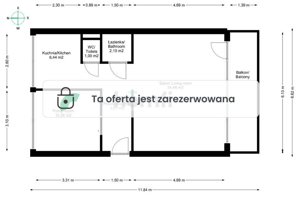 Do sprzedaży komfortowe mieszkanie o powierzchni 48,67 m², usytuowane na 3. piętrze z 4. Lokal gotowy do zamieszkania. - Mieszkanie - Sprzedaż - Toruń, Na Skarpie