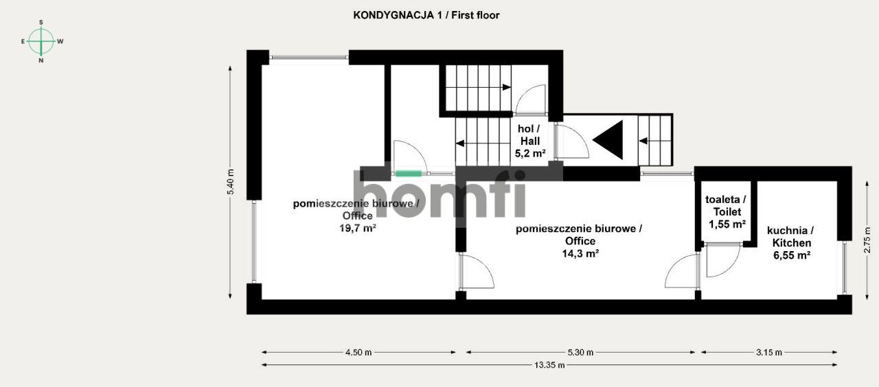 Dwupoziomowy lokal z pompą ciepła i rekuperacją - Lokal użytkowy - Wynajem - Kraków, Krowodrza / Mydlniki