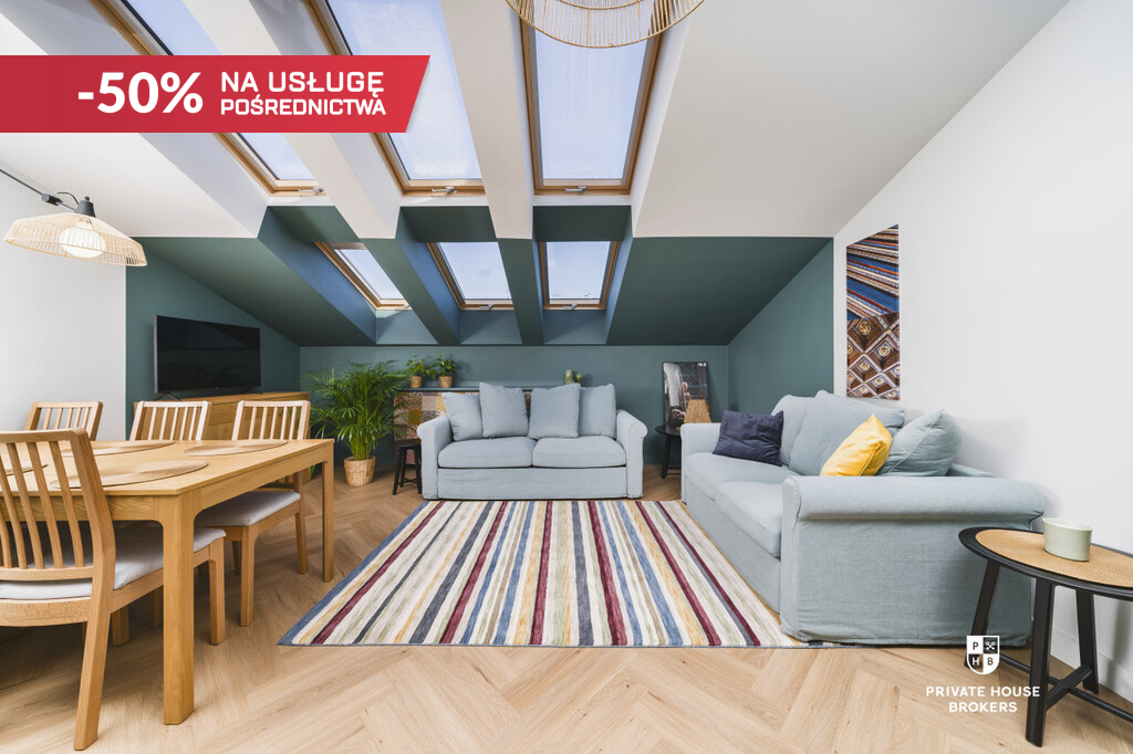 Wyjątkowe mieszkanie na ostatnim piętrze odrestaurowanej kamienicy z 2024  przy ul. Kolberga 16| Stare Miasto| Klimatyzacja - Mieszkanie - Wynajem - Kraków, Śródmieście / Stare Miasto