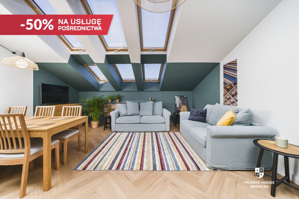 Unique Top-Floor Apartment in a Renovated Tenement House from 2024 on Kolberga 16 street| Old Town| Air Conditioning - Apartment - Rent - Kraków, Śródmieście / Stare Miasto