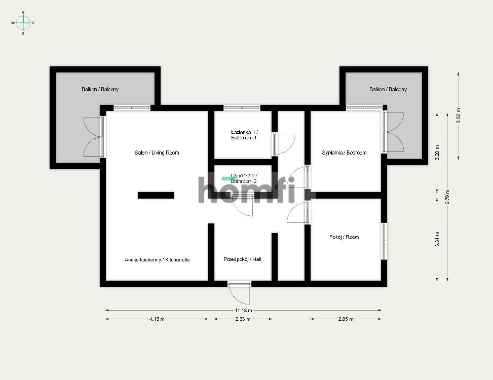 3 pokoje |2 łazienki |2 balkony | miejsce w garażu - Mieszkanie - Wynajem - Kraków, Śródmieście / Rakowice