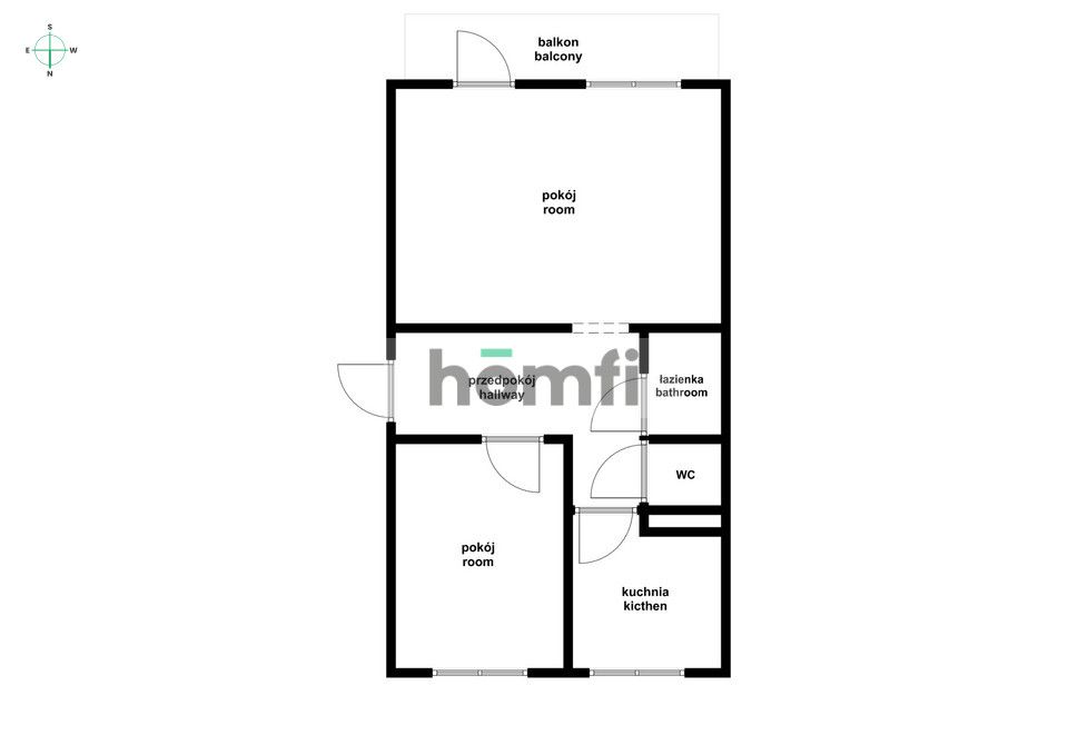 2 pokoje z balkonem i piwnicą koło UE - Mieszkanie - Wynajem - Wrocław, Krzyki / Południe