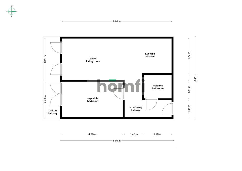 2 pokoje z balkonem w centrum ul.Gwiaździsta - Mieszkanie - Sprzedaż - Wrocław, Krzyki