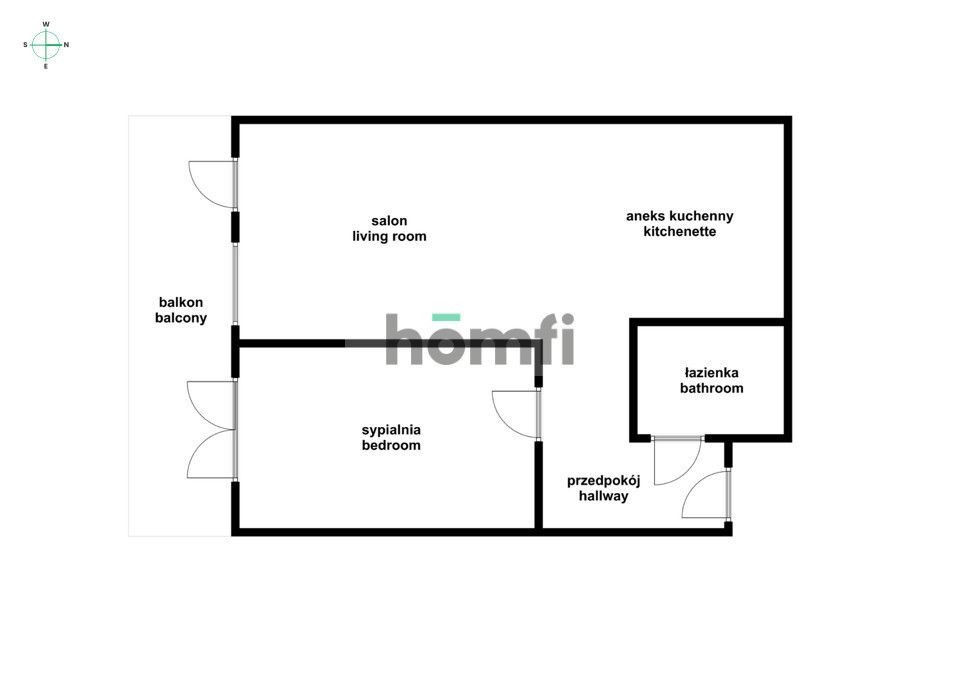 2 pokoje z balkonem w centrum ul.Gwiaździsta - Mieszkanie - Sprzedaż - Wrocław, Krzyki