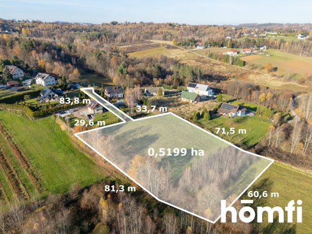 Building 52 ares - quiet and green neighborhood - Plot - Sale - Krakowski, Mogilany / Włosań