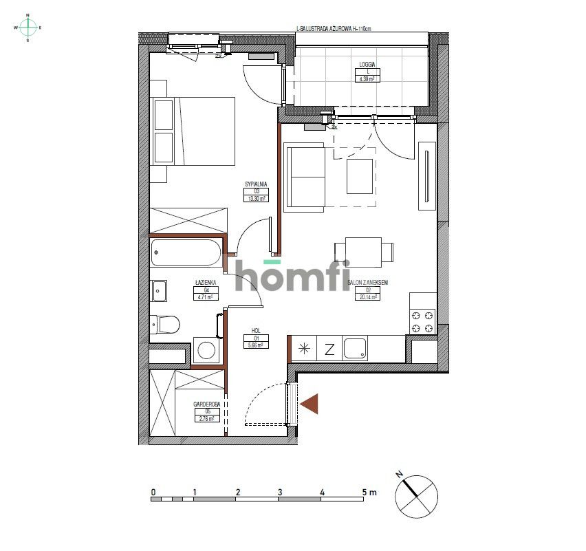 Stylowe 2-pok z balkonem i klimatyzacją, Żurawie I - Mieszkanie - Wynajem - Gdańsk, Śródmieście