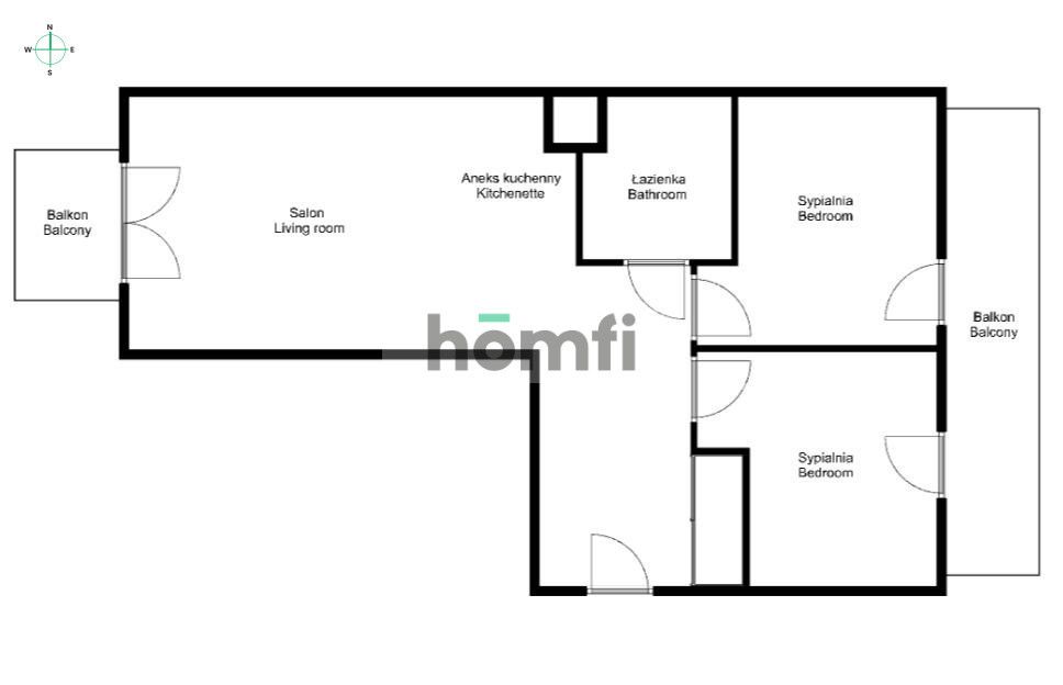 3 rooms | 2 balconies | Comfortable apartment next to Serenada | Bohomolca | Available immediately - Apartment - Rent - Kraków, Śródmieście / Prądnik Czerwony
