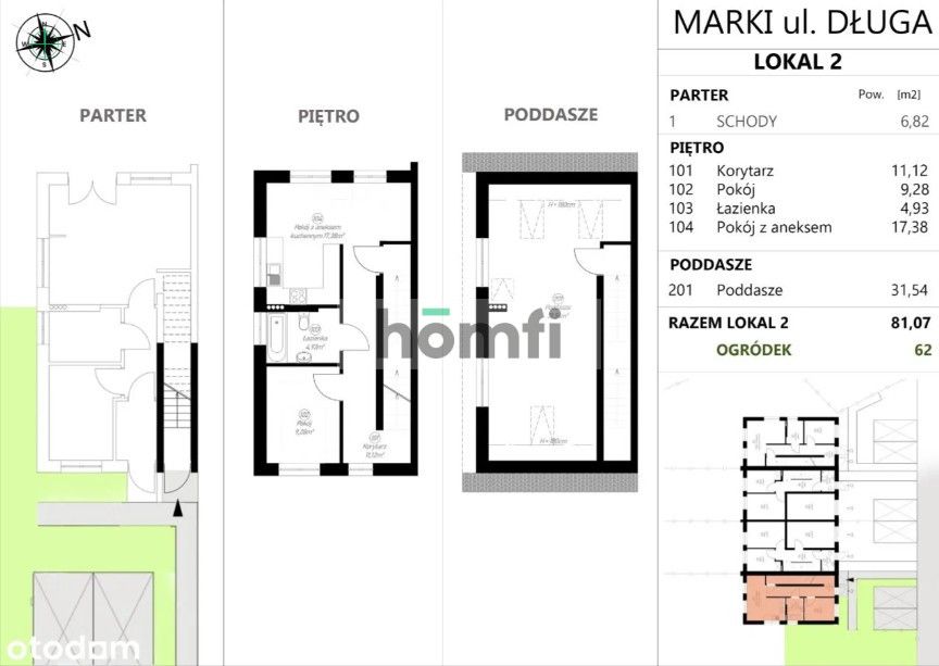 Mieszkanie dwupoziomowe 75m2, 4 pok. przy lesie - Dom - Sprzedaż - Wołomiński, Marki