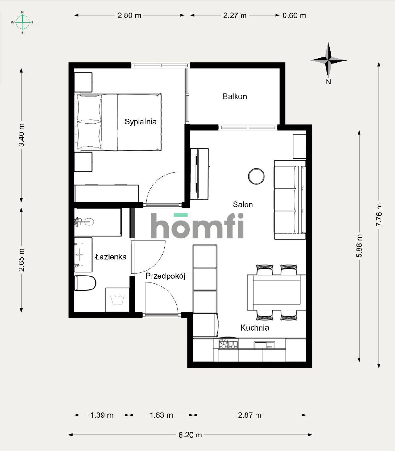 2-pok. mieszkanie na wynajem | Słomnicka - Mieszkanie - Wynajem - Kraków, Krowodrza
