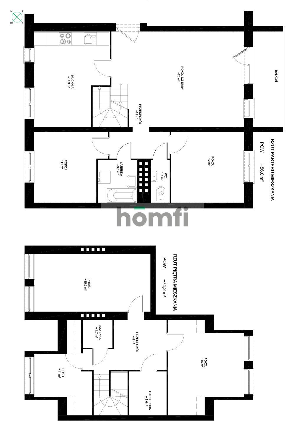 Dwupoziomowe mieszkanie jak dom – 6 pokoi, Jasień - Mieszkanie - Sprzedaż - Gdańsk, Jasień