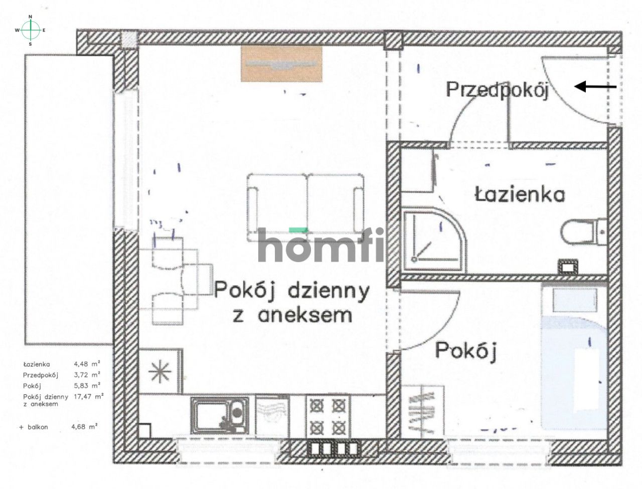 2pok z parkingiem, balkon, komórka - Mieszkanie - Wynajem - Wejherowski, Wejherowo / Bolszewo