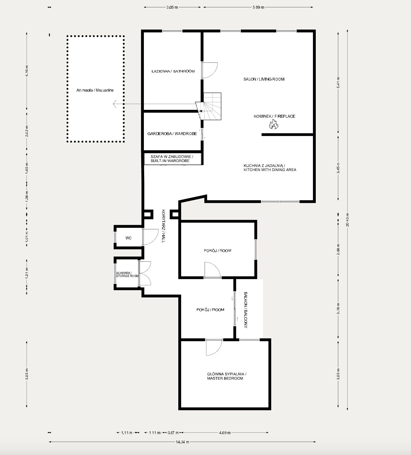 Mieszkanie na poddaszu z antresolą - Mieszkanie - Wynajem - Bielsko-Biała, Śródmieście