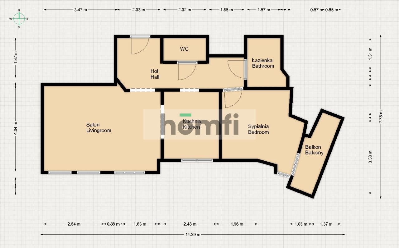 Eleganckie 2-pokojowe mieszkanie na wynajem - Mieszkanie - Wynajem - Radom, Śródmieście