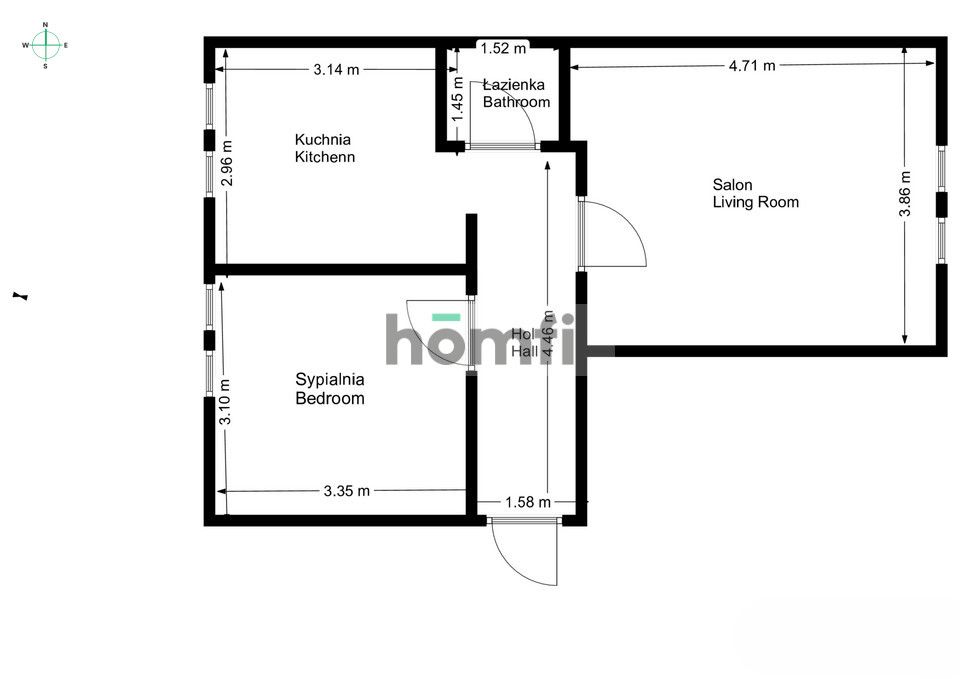 NEW OFFER! 2 rooms 46.5 m² | Green surroundings - Apartment - Sale - Kraków, Nowa Huta
